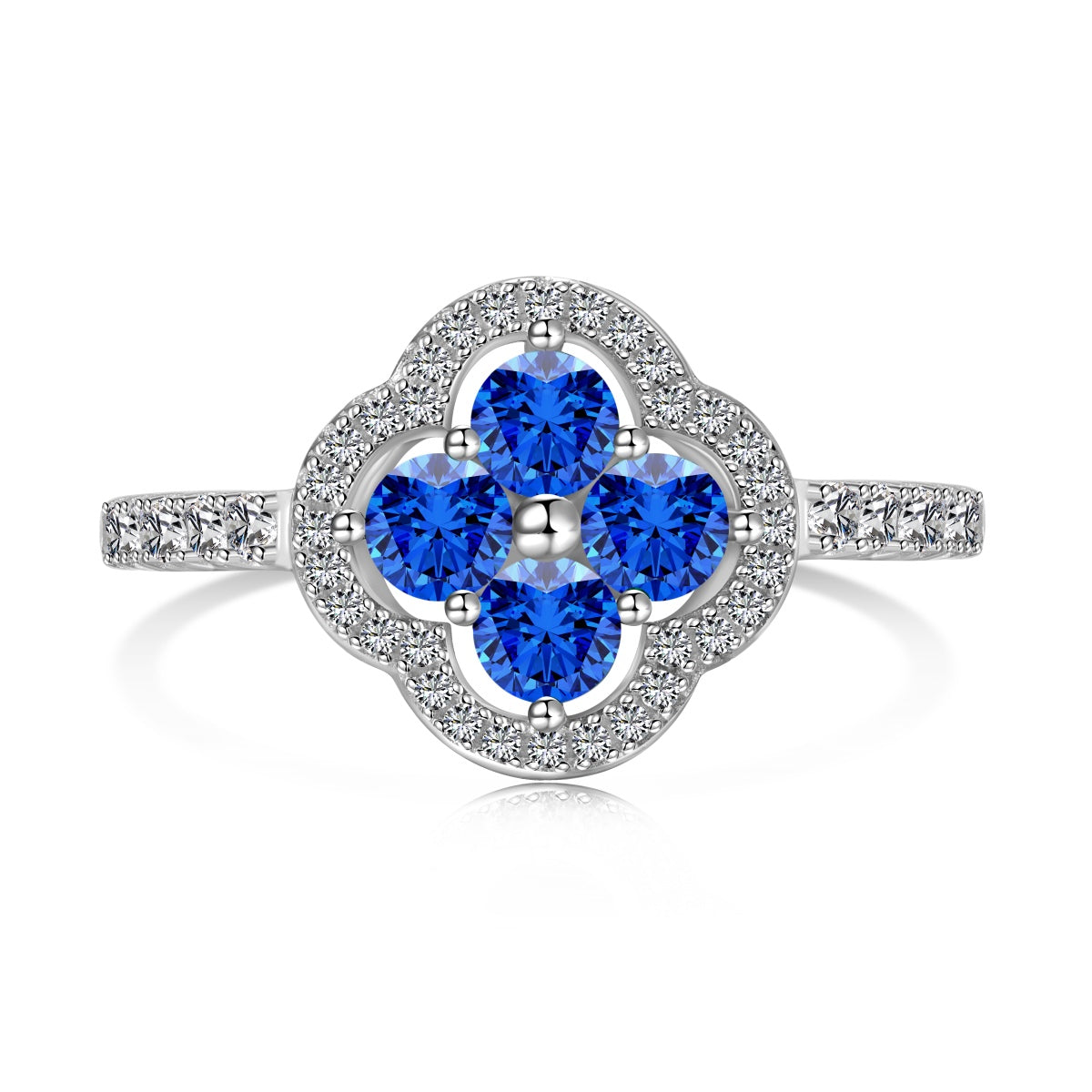 [Royal Jewelry]Four Leaf Clover Flower Design Ring
