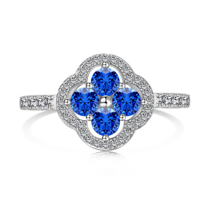 [Royal Jewelry]Four Leaf Clover Flower Design Ring
