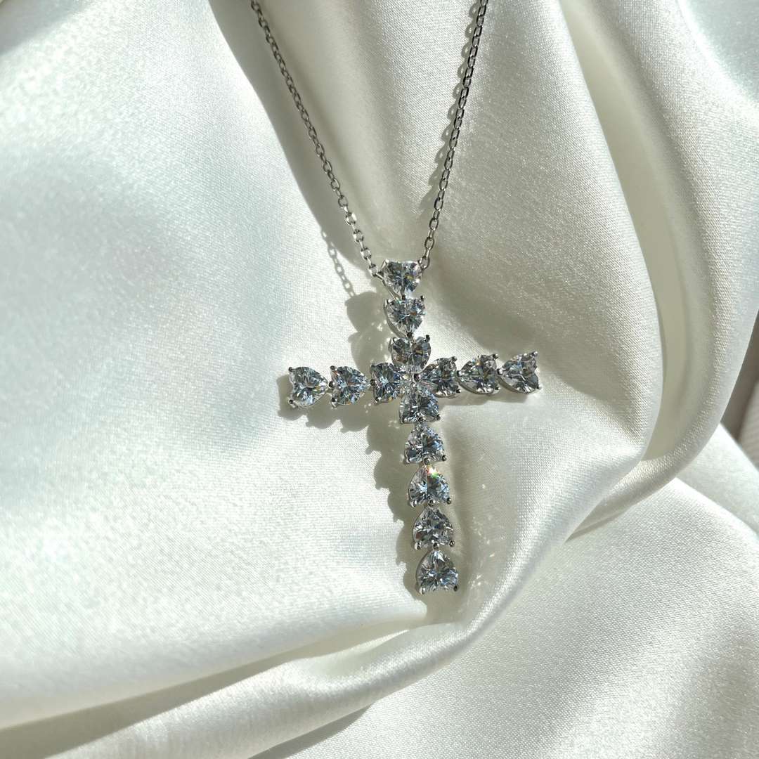 [Royal Jewelry]Radiant Cross Shape Necklace