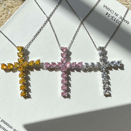 [Royal Jewelry]Radiant Cross Shape Necklace