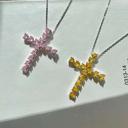 [Royal Jewelry]Radiant Cross Shape Necklace