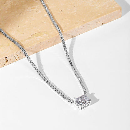 [Royal Jewelry]4.0 Carat Elegant Radiant Cut Necklace