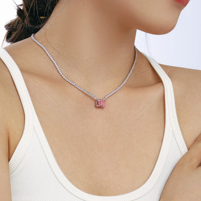 [Royal Jewelry]4.0 Carat Elegant Radiant Cut Necklace
