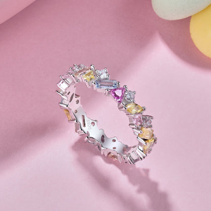 [Royal Jewelry]Dazzling Polychromatic Multi cut Daily Ring