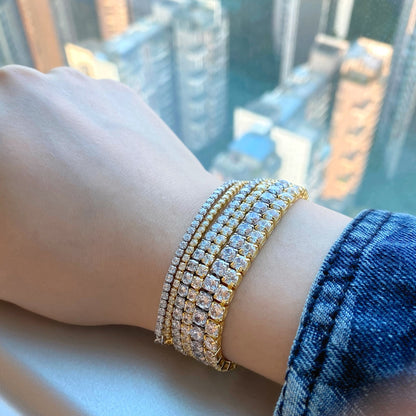 [Royal Jewelry]Sparkling Radiant Princess Cut Tennis Bracelet