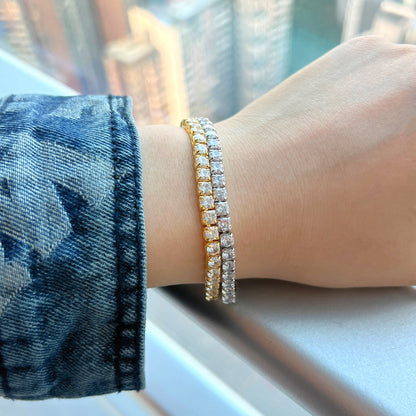 [Royal Jewelry]Sparkling Radiant Princess Cut Tennis Bracelet