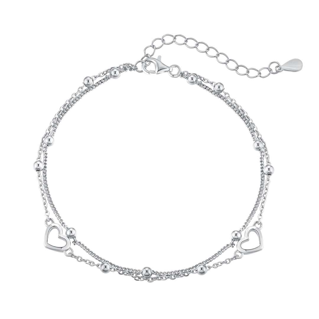 [Royal Jewelry]Dainty Double Layer Love Heart Bracelet