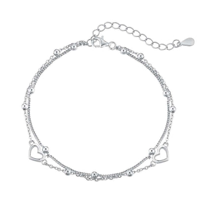 [Royal Jewelry]Dainty Double Layer Love Heart Bracelet