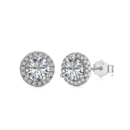 [Royal Jewelry]Classic Princess Round Shape Earrings