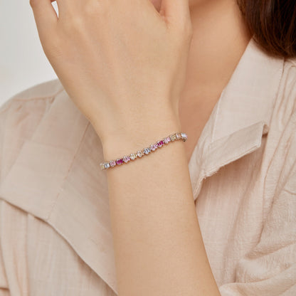 [Royal Jewelry]Delicate Colorful Emerald Cut Party Bracelet