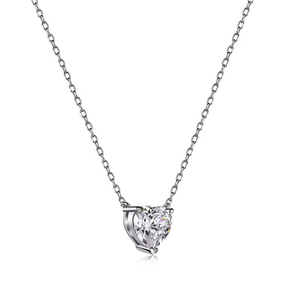 [Royal Jewelry]Heart Shape Main Stone Pendant Collarbone Necklace