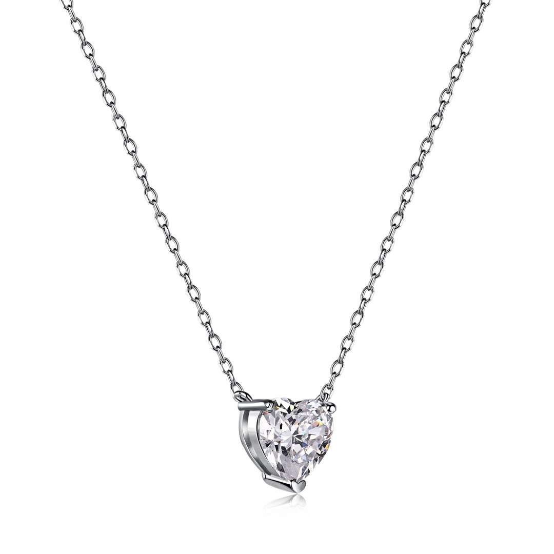 [Royal Jewelry]Heart Shape Main Stone Pendant Collarbone Necklace