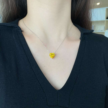 [Royal Jewelry]6.0 carat Radiant Heart Shape Necklace