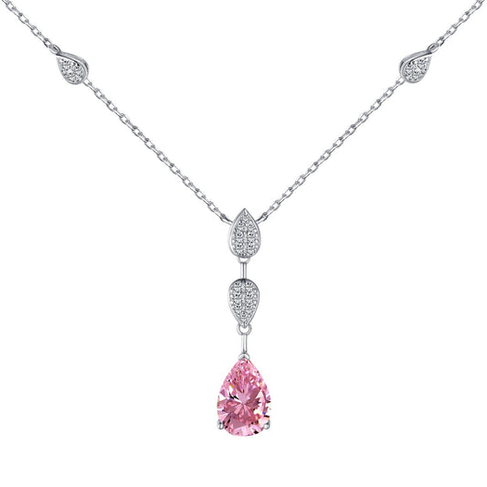 [Royal Jewelry]Dazzling Pear Cut Necklace