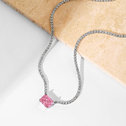 [Royal Jewelry]4.0 Carat Elegant Radiant Cut Necklace
