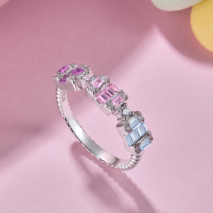 [Royal Jewelry]Unique Colorful Emerald Cut Party Ring
