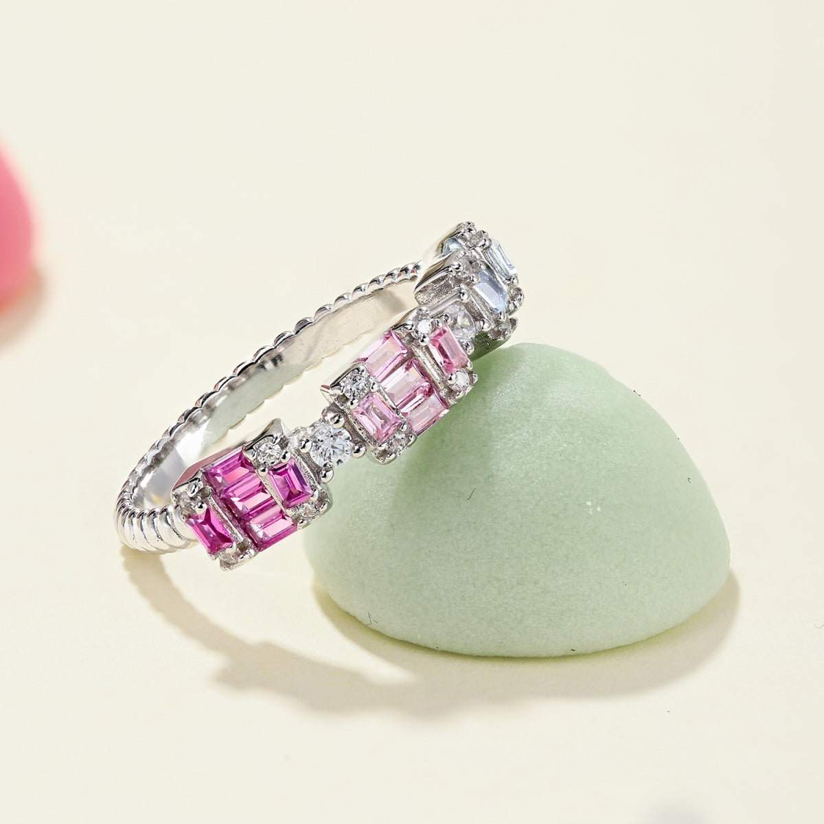 [Royal Jewelry]Unique Colorful Emerald Cut Party Ring