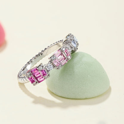 [Royal Jewelry]Unique Colorful Emerald Cut Party Ring
