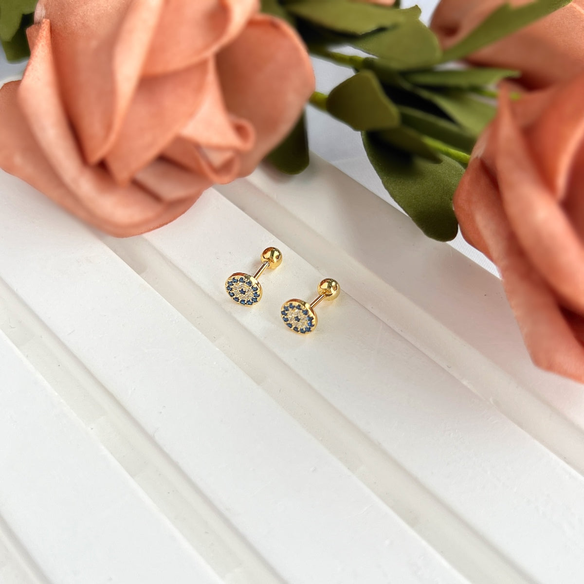 [Royal Jewelry]Devil's Eye Ear Bone Nail Earrings