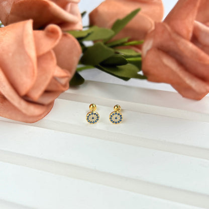 [Royal Jewelry]Devil's Eye Ear Bone Nail Earrings