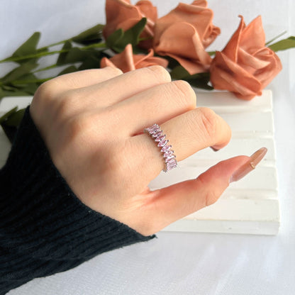 [Royal Jewelry]Gorgeous Marquise Cut Tennis Ring