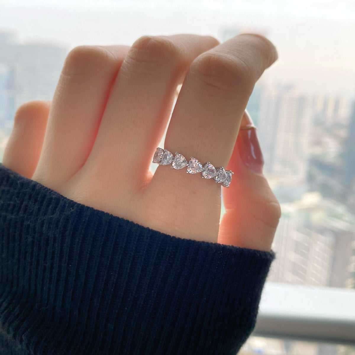 [Royal Jewelry]0.25 Carat Radiant Romance Heart Cut Lover Ring