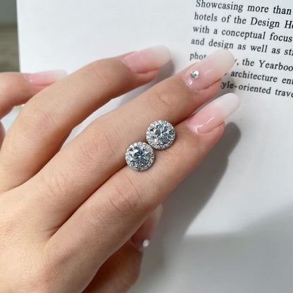 [Royal Jewelry]Classic Princess Round Shape Earrings