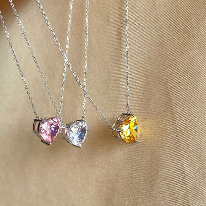 [Royal Jewelry]6.0 carat Radiant Heart Shape Necklace