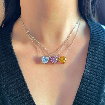 [Royal Jewelry]6.0 carat Radiant Heart Shape Necklace