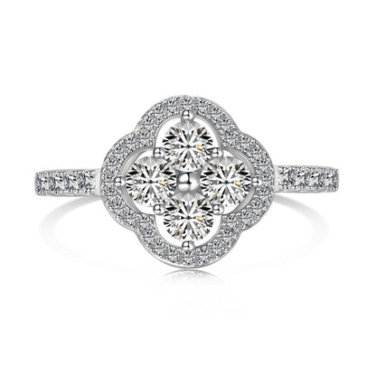 [Royal Jewelry]Four Leaf Clover Flower Design Ring