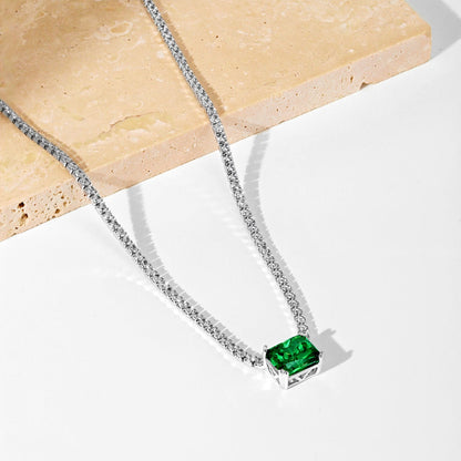 [Royal Jewelry]4.0 Carat Elegant Radiant Cut Necklace
