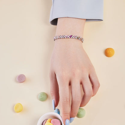 [Royal Jewelry]Dazzling Unique Multi Shape Daily Bracelet