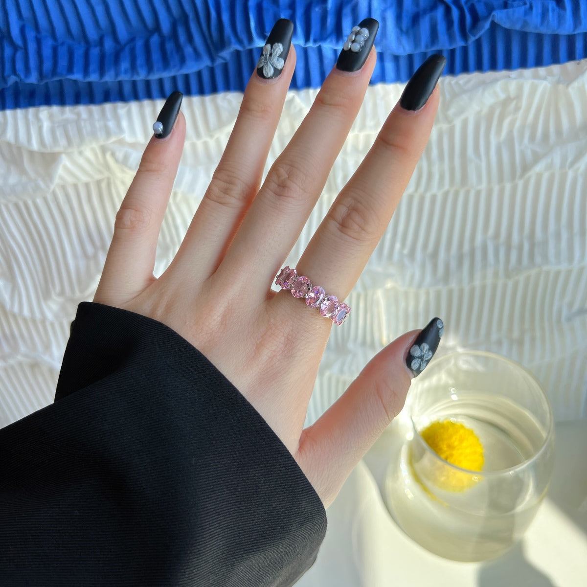[Royal Jewelry]Dainty Elongated Cushion Cut Tennis Ring