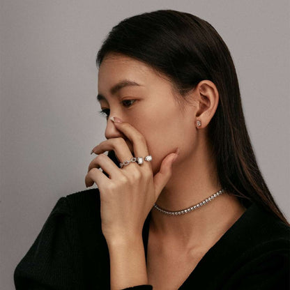[Royal Jewelry]Elegant Tennis Chain Necklace