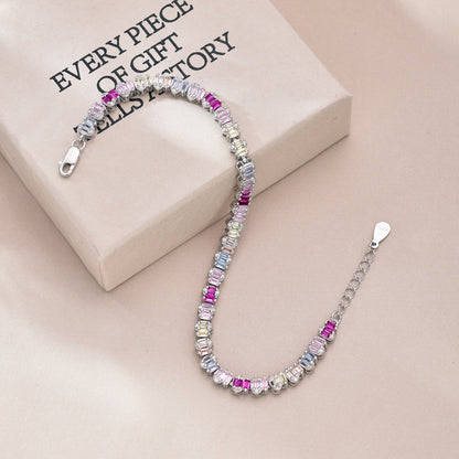 [Royal Jewelry]Delicate Colorful Emerald Cut Party Bracelet