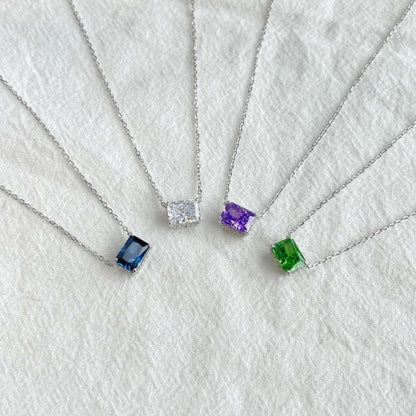 [Royal Jewelry]Luxurious Square Shape Colorful Necalack