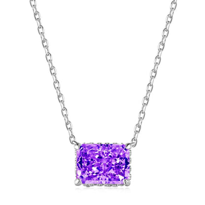 [Royal Jewelry]Luxurious Square Shape Colorful Necalack