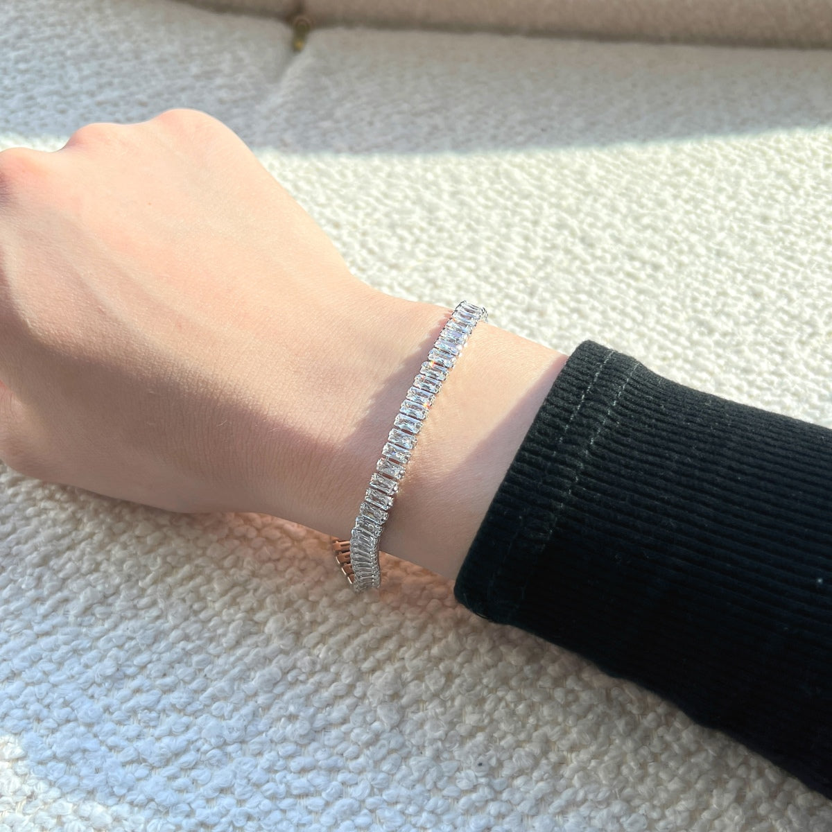 [Royal Jewelry]Exquisite Emerald Cut Daily Bracelet