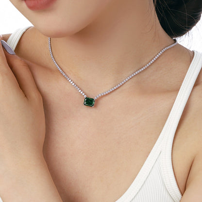 [Royal Jewelry]4.0 Carat Elegant Radiant Cut Necklace