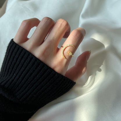 [Royal Jewelry]Eternity Moon & Star Ring