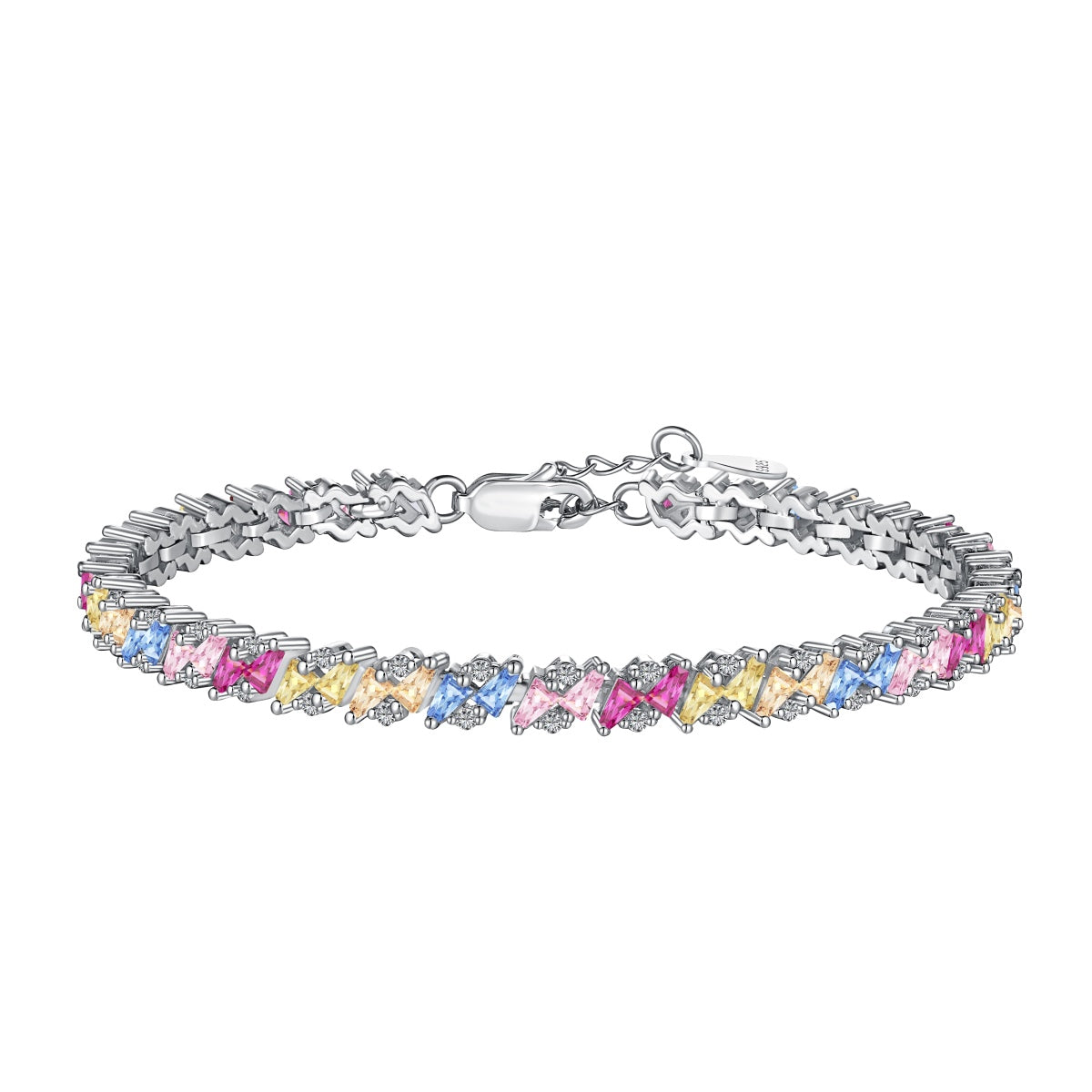 [Royal Jewelry]Ornate Sparkling Multi Cut Party Bracelet