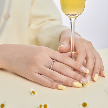 [Royal Jewelry]Dazzling Lustrous Round Cut Tennis Ring