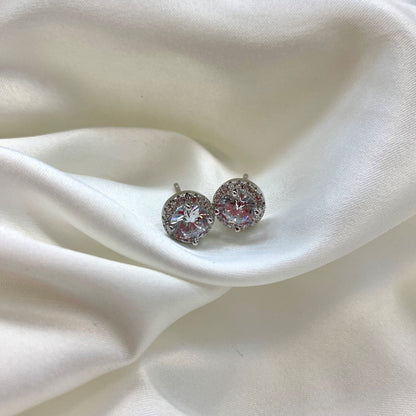 [Royal Jewelry]Classic Princess Round Shape Earrings
