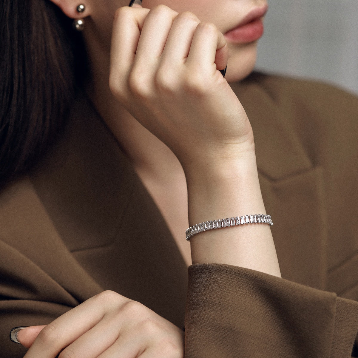 [Royal Jewelry]Exquisite Emerald Cut Daily Bracelet