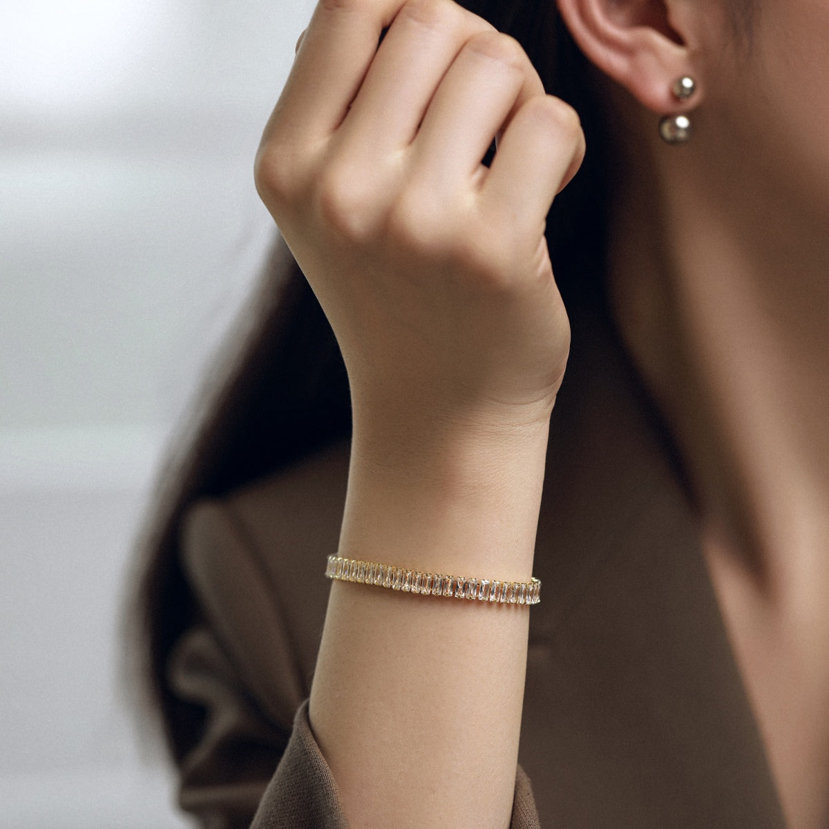 [Royal Jewelry]Exquisite Emerald Cut Daily Bracelet