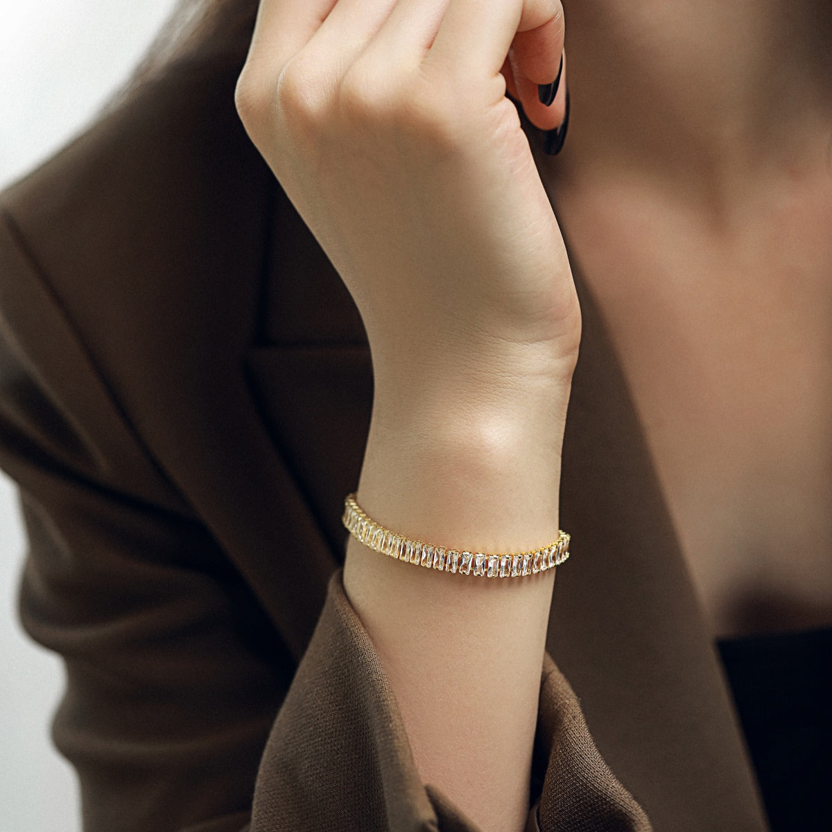 [Royal Jewelry]Exquisite Emerald Cut Daily Bracelet