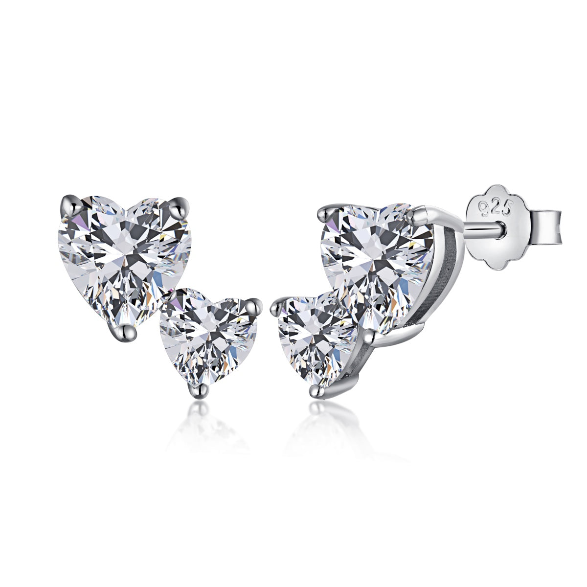 [Royal Jewelry]Double Heart-Shape Classic Princess Style Earrings