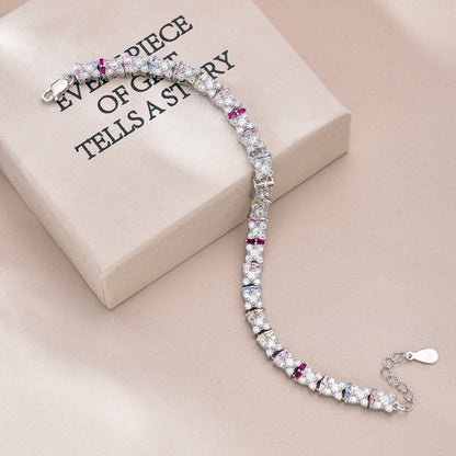 [Royal Jewelry]Unique Colorful Flower Shape Daily Bracelet