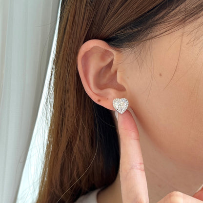 [Royal Jewelry]Sparkling Heart Shape Lover Earrings