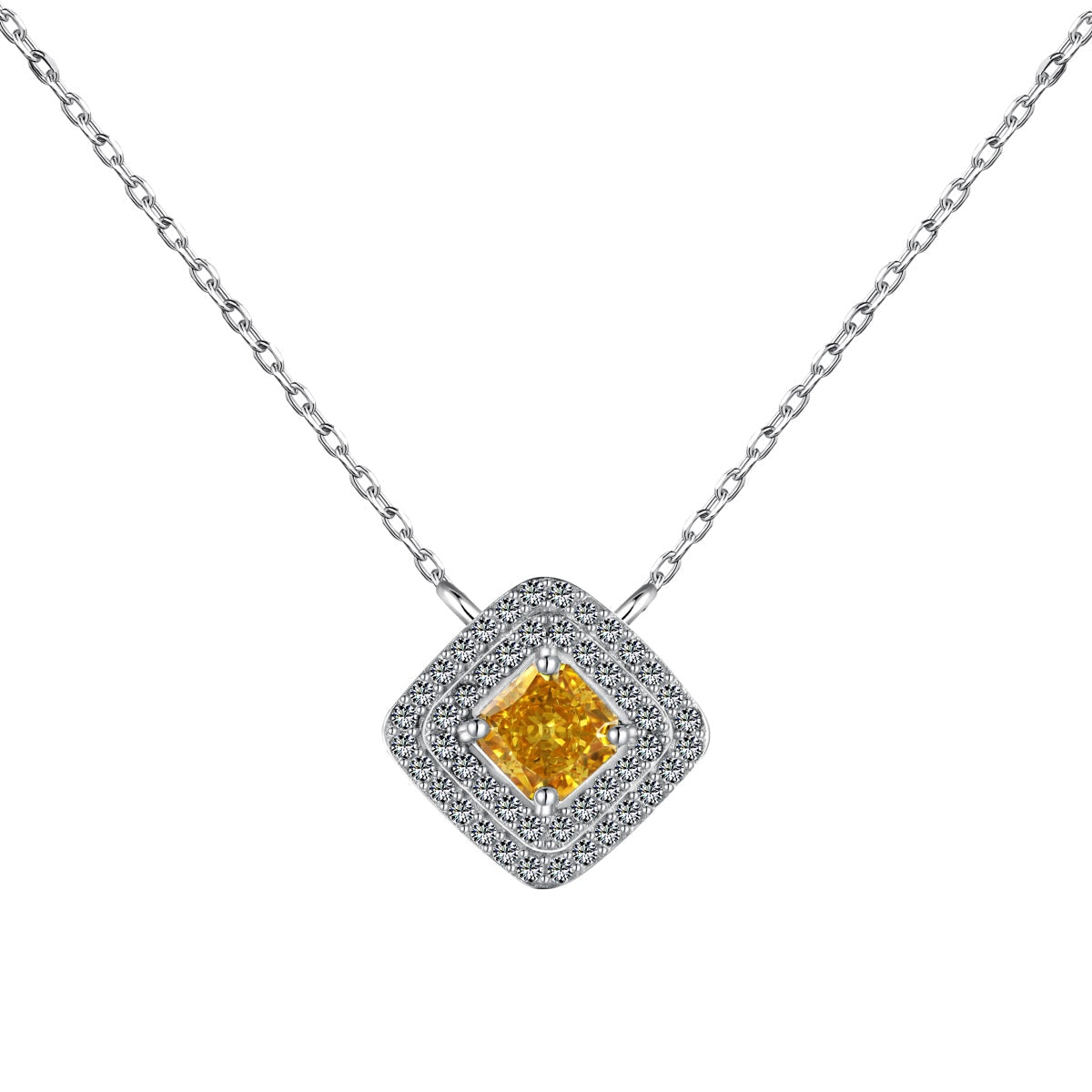 [Royal Jewelry]Sparkling Asscher Cut Necklace
